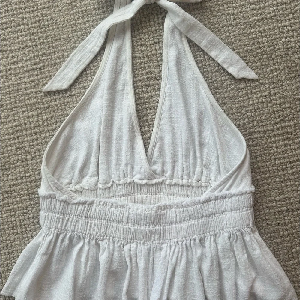 Ocean Drive white Ruffled Halter Top - Picture 3 of 4